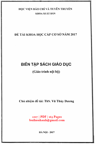 Biên Tập Sách Giáo Dục (NXB Hà Nội 2017) - Vũ Thùy Dương, 163 Trang