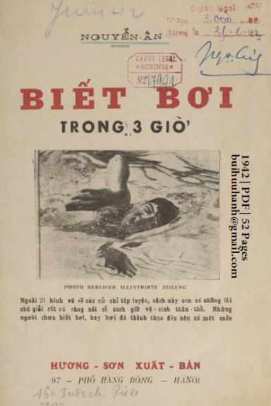 Biết Bơi Trong 3 Giờ (NXB Hương Sơn 1942) - Nguyễn Ân, 52 Trang
