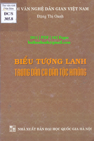 Biểu Tượng Lanh Trong Dân Ca Dân Tộc H'mông (NXB Đại Học Quốc Gia 2011) - Đặng Thị Oanh, 182 Trang