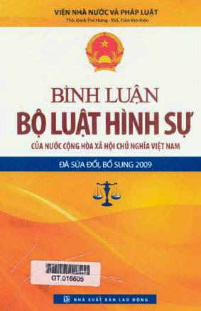 Bình Luận Bộ Luật Hình Sự Năm 1999 (NXB Lao Động 2010) - Ts. Đinh Thế Hưng, 65 Trang