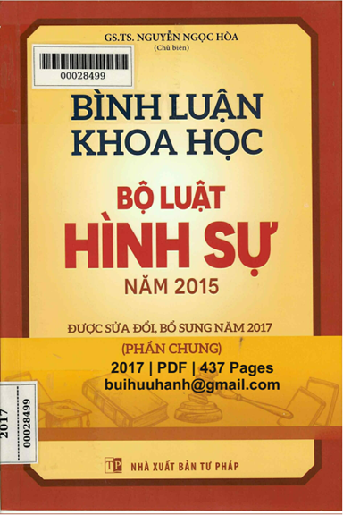 Bình Luận Khoa Học Bộ Luật Hình Sự Năm 2015 Được Sửa Đổi, Bổ Sung Năm 2017 - Nguyễn Ngọc Hòa