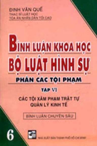 Bình Luận Khoa Học Bộ Luật Hình Sự Tập 6 (NXB Tổng Hợp 1999) - Đinh Văn Quế, 220 Trang