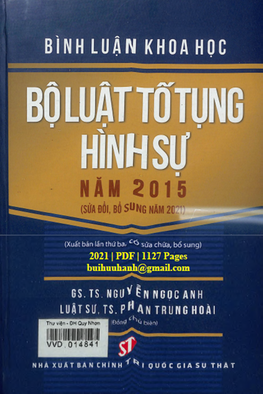 Bình Luận Khoa Học Bộ Luật Tố Tụng Hình Sự Năm 2015 (NXB Chính Trị 2021) - Nguyễn Ngọc Anh