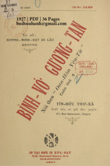 Bình Vở Gương Tan Cuốn 6 (NXB Tín Đức Thư Xã 1927) - Dương Minh Đạt, 36 Trang