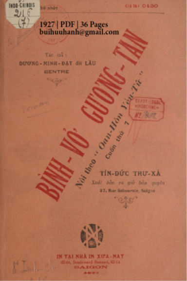 Bình Vở Gương Tan Cuốn 7 (NXB Tín Đức Thư Xã 1927) - Dương Minh Đạt, 36 Trang