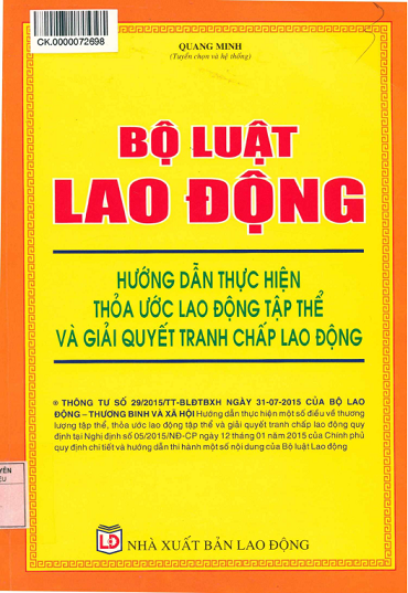 Bộ Luật Lao Động Hướng Dẫn Thực Hiện Thỏa Ước Lao Động Tập Thể Và Giải Quyết Tranh Chấp Lao Động pdf