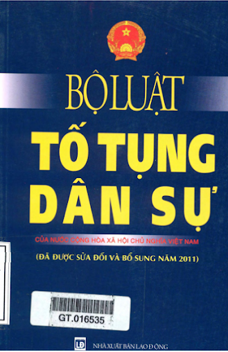 Bộ Luật Tố Tụng Dân Sự (NXB Lao Động 2011) - Lê Huy Hòa, 358 Trang