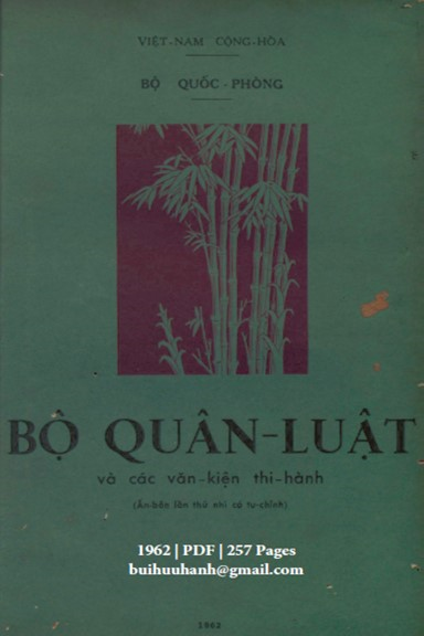 Bộ Quân Luật Và Các Văn Kiện Thi Hành (NXB Sài Gòn 1962) - Bộ Quốc Phòng, 257 Trang