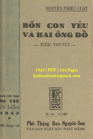 Bốn Con Yêu Và Hai Ông Đồ (NXB Tân Dân 1943) - Nguyễn Triệu Luật, 144 Trang