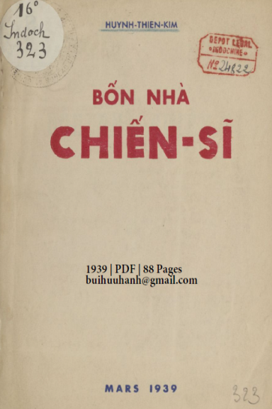 Bốn Nhà Chiến Sĩ (NXB Đông Phương 1939) - Huỳnh Thiên Kim, 88 Trang
