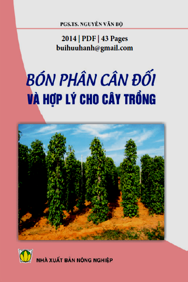 Bón Phân Cân Đối Và Hợp Lý Cho Cây Trồng (NXB Nông Nghiệp 2014) - Nguyễn Văn Bộ, 43 Trang