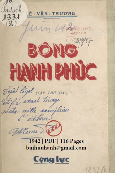 Bóng Hạnh Phúc Tập 2 (NXB Cộng Lực 1942) - Lê Văn Trương, 116 Trang