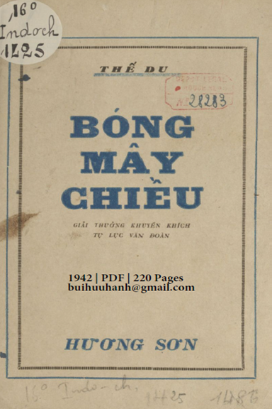 Bóng Mây Chiều (NXB Hương Sơn 1942) - Thế Du, 220 Trang