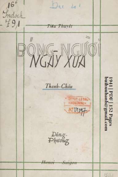 Bóng Người Ngày Xưa (NXB Đông Phương 1941) - Thanh Châu, 152 Trang