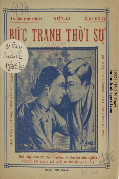 Bức Tranh Thời Sự (NXB Nguyễn Văn Viết 1932) - Việt Ái, 36 Trang