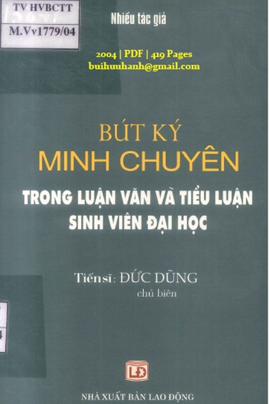 Bút Ký Minh Chuyên Trong Luận Văn Và Tiểu Luận Sinh Viên Đại Học (NXB Lao Động 2004) - Đức Dũng