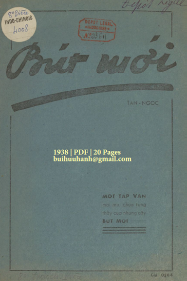 Bút Mới (NXB Lê Cường 1938) - Tân Ngọc, 20 Trang