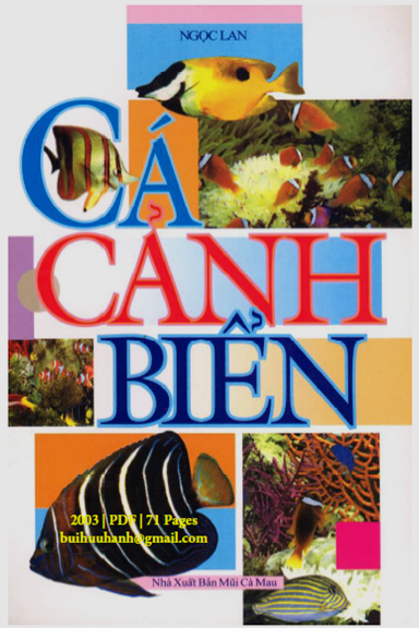 Cá Cảnh Biển (NXB Mũi Cà Mau 2003) - Ngọc Lan, 71 Trang