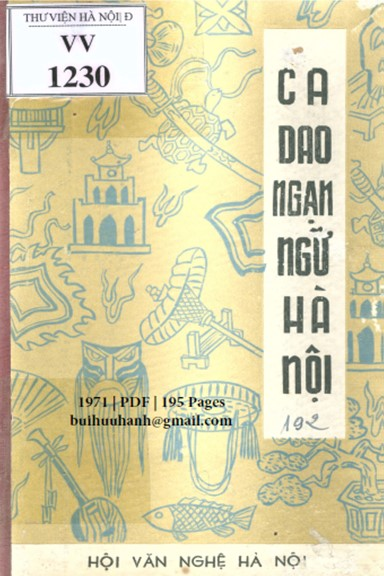 Ca Dao Ngạn Ngữ Hà Nội (NXB Hà Nội 1971) - Triệu Dương, 195 Trang