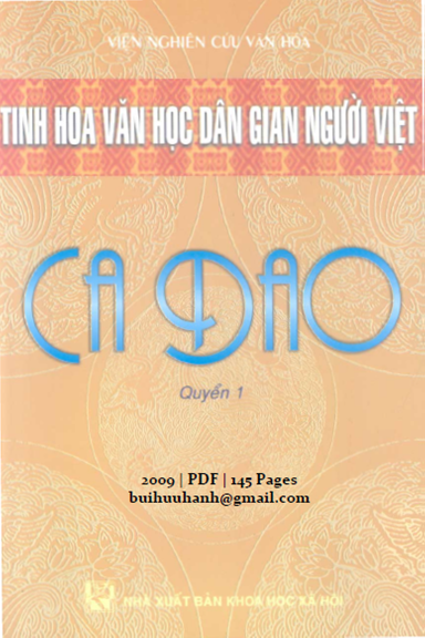 Ca Dao Quyển 1 (NXB Khoa Học Xã Hội 2009) - Nguyễn Xuân Kính, 145 Trang