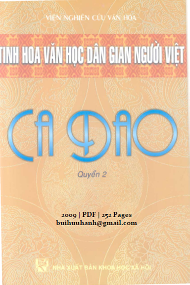 Ca Dao Quyển 2 (NXB Khoa Học Xã Hội 2009) - Nguyễn Xuân Kính, 252 Trang