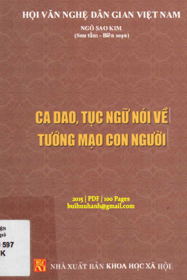 Ca Dao, Tục Ngữ Nói Về Tướng Mạo Con Người (NXB Khoa Học Xã Hội 2015) - Ngô Sao Kim, 100 Trang