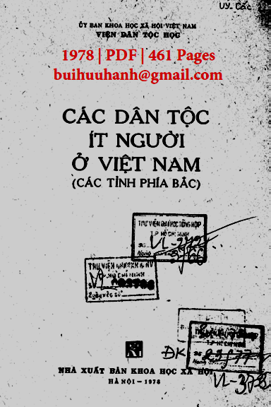 Các Dân Tộc Ít Người Ở Việt Nam-Các Tỉnh Phía Bắc (NXB Khoa Học Xã Hội 1978) - Nhiều Tác Giả