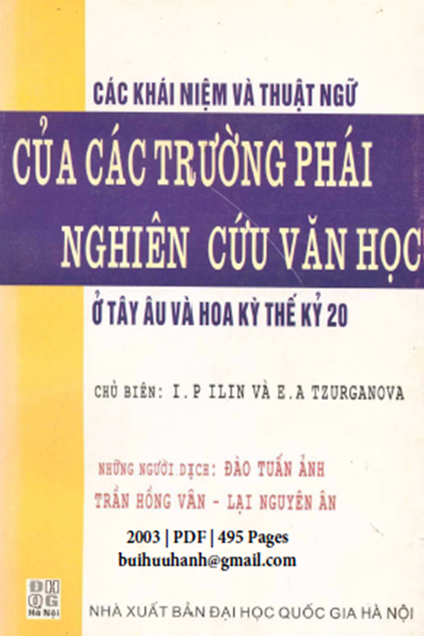 Các Khái Niệm Và Thuật Ngữ Của Các Trường Phái Nghiên Cứu Văn Học Ở Tây Âu Và Hoa Kỳ Thế Kỷ 20