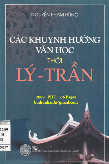 Các Khuynh Hướng Văn Học Thời Lý-Trần (NXB Đại Học Quốc Gia 2008) - Nguyễn Mạnh Hùng, 356 Trang
