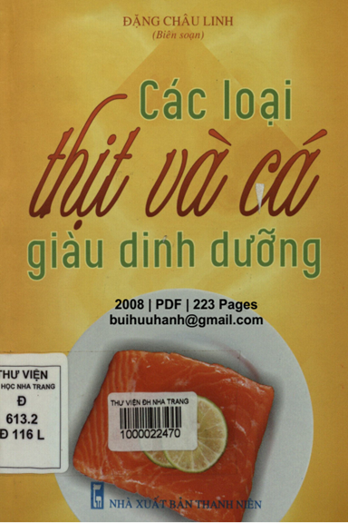 Các Loại Thịt Và Cá Giàu Dinh Dưỡng (NXB Thanh Niên 2008) - Đặng Châu Linh, 223 Trang