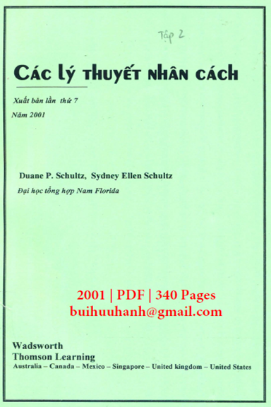 Các Lý Thuyết Nhân Cách Tập 2 (NXB Đại Học Tổng Hợp 2001) - Duane P. Schultz, 340 Trang