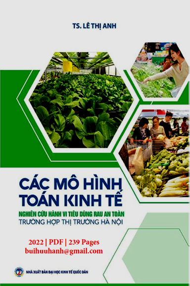 Các Mô Hình Toán Kinh Tế (NXB Kinh Tế Quốc Dân 2022) - Lê Thị Anh, 239 Trang