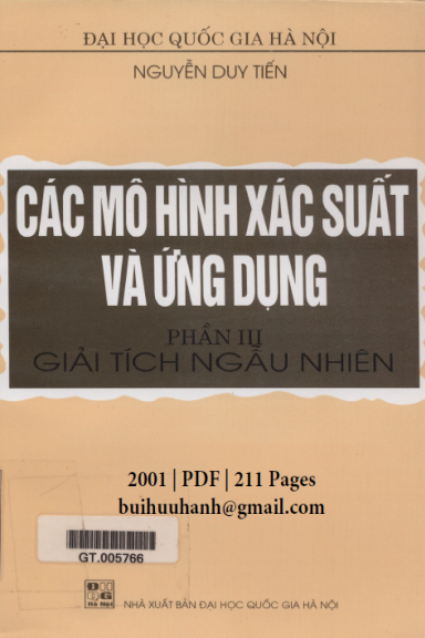 Các Mô Hình Xác Suất Và Ứng Dụng Phần 3 (NXB Đại Học Quốc Gia 2001) - Nguyễn Duy Tiến, 211 Trang