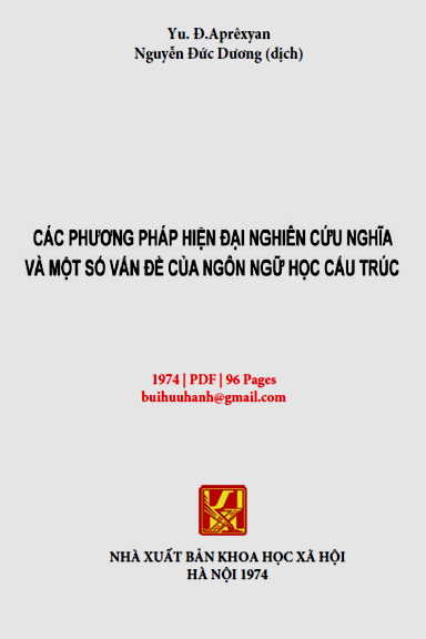 Các Phương Pháp Hiện Đại Nghiên Cứu Nghĩa Và Một Số Vấn Đề Của Ngôn Ngữ Học Cấu Trúc