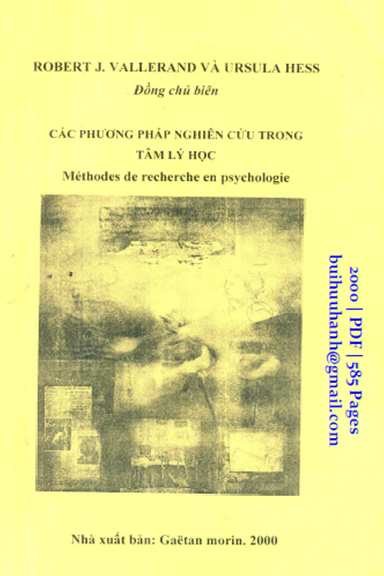 Các Phương Pháp Nghiên Cứu Trong Tâm Lý Học (NXB Gaetan Morin 2000) - Ursula Hess, 585 Trang