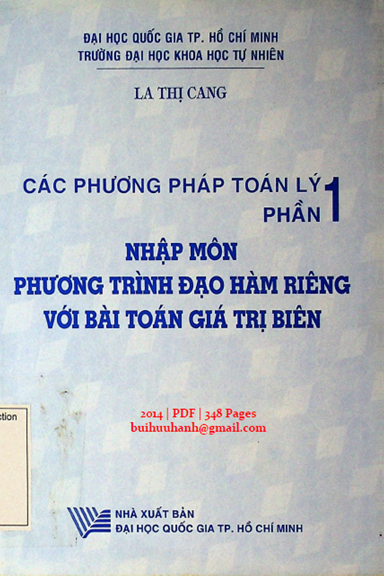 Các Phương Pháp Toán Lý Phần 1 (NXB Đại Học Quốc Gia 2014) - La Thị Cang, 348 Trang