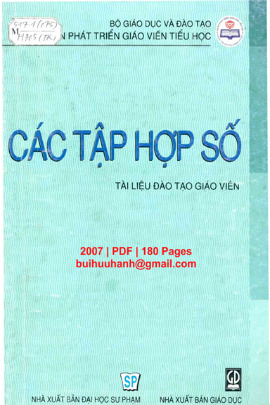 Các Tập Hợp Số (NXB Đại Học Sư Phạm 2007) - Trần Diên Hiển, 180 Trang