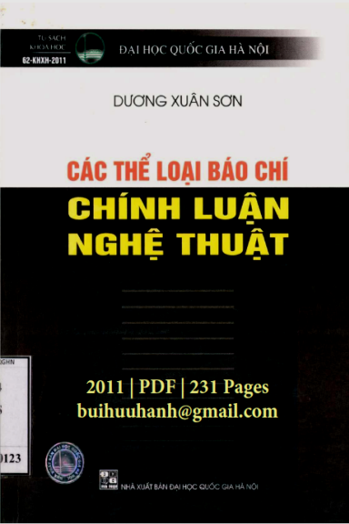 Các Thể Loại Báo Chí Chính Luận Nghệ Thuật (NXB Đại Học Quốc Gia 2011) - Dương Xuân Sơn, 231 Trang