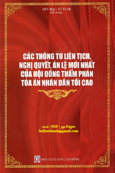 Các Thông Tư Liên Tịch, Nghị Quyết, Án Lệ Mới Nhất Của Hội Đồng Thẩm Phán Tòa Án Nhân Dân Tối Cao
