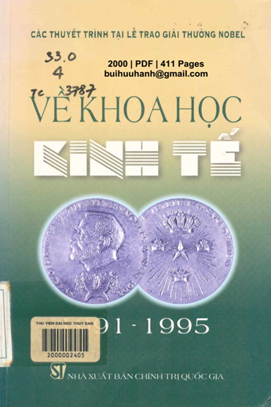 Các Thuyết Trình Tại Lễ Trao Giải Thưởng Nobel Về Khoa Học Kinh Tế 1991-1995 - Torsten Persson