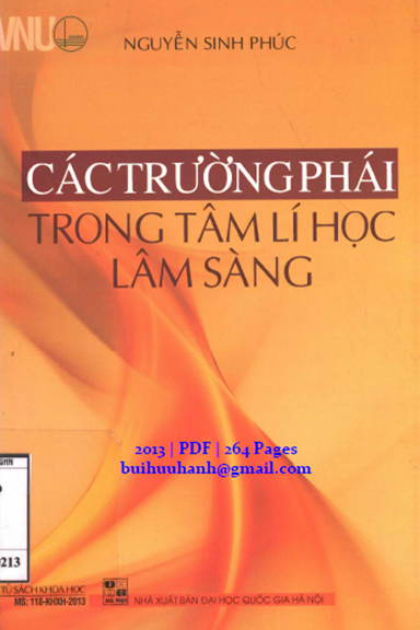 Các Trường Phái Trong Tâm Lí Học Lâm Sàng (NXB Đại Học Quốc Gia 2013) - Nguyễn Sinh Phúc, 264 Trang