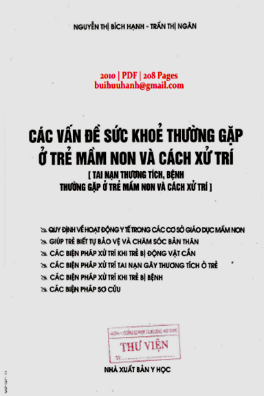 Các Vấn Đề Sức Khỏe Thường Gặp Ở Trẻ Mầm Non Và Cách Xử Trí (NXB Y Học 2010) - Nguyễn Thị Bích Hạnh