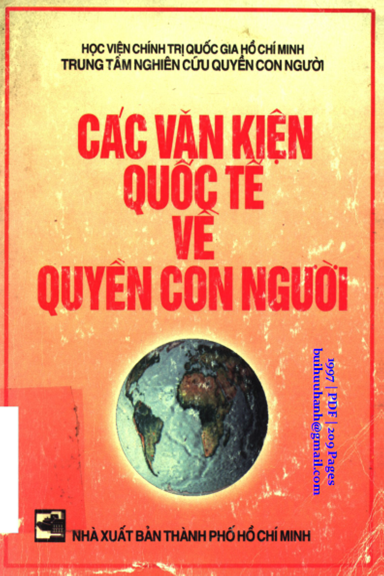 Các Văn Kiện Quốc Tế Về Quyền Con Người (NXB Tổng Hợp 1997) - Hoàng Văn Hảo, 209 Trang