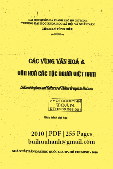 Các Vùng Văn Hóa Và Văn Hóa Các Tộc Người Việt Nam (NXB Đại Học Quốc Gia 2010) - Lý Tùng Hiếu