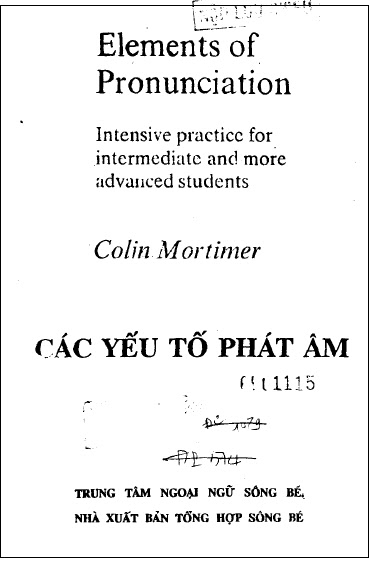 Các Yếu Tố Phát Âm (NXB Tổng Hợp 1989) - Colin Mortimer, 109 Trang