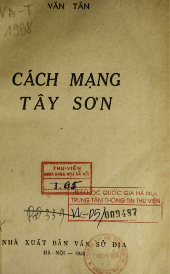 Cách Mạng Tây Sơn (NXB Văn Sử Địa 1958) - Văn Tân, 233 Trang