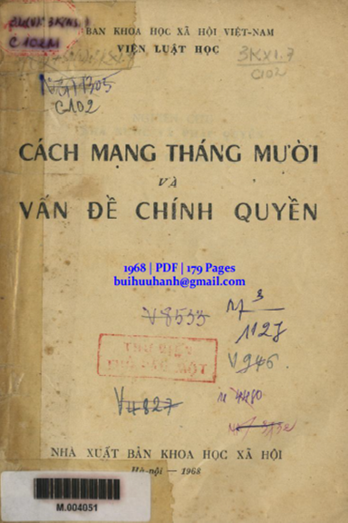 Cách Mạng Tháng Mười Và Vấn Đề Chính Quyền (NXB Khoa Học Xã Hội 1968) - Nguyễn Khánh Toàn, 179 Trang