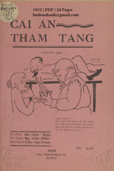 Cái Án Tham Tang (NXB Chấn Hưng 1932) - Cao Xá, 24 Trang