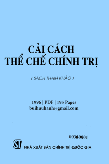 Cải Cách Thể Chế Chính Trị (NXB Chính Trị 1996) - Trần Thụy Sinh, 195 Trang
