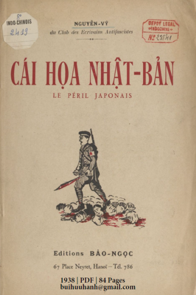 Cái Họa Nhật Bản (NXB Bảo Ngọc 1938) - Nguyễn Vỹ, 84 Trang